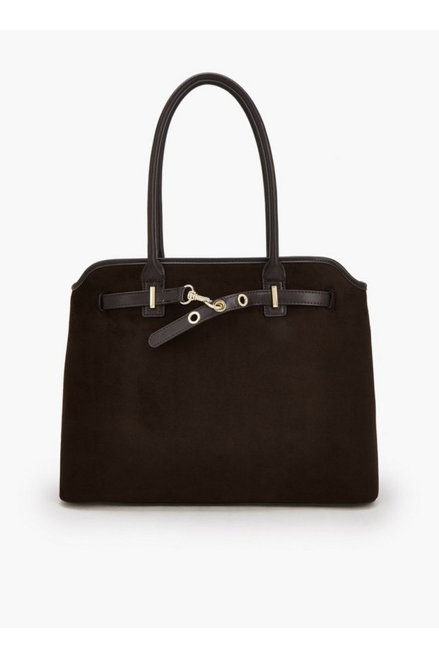 Solid Tote Bag with Zip Closure