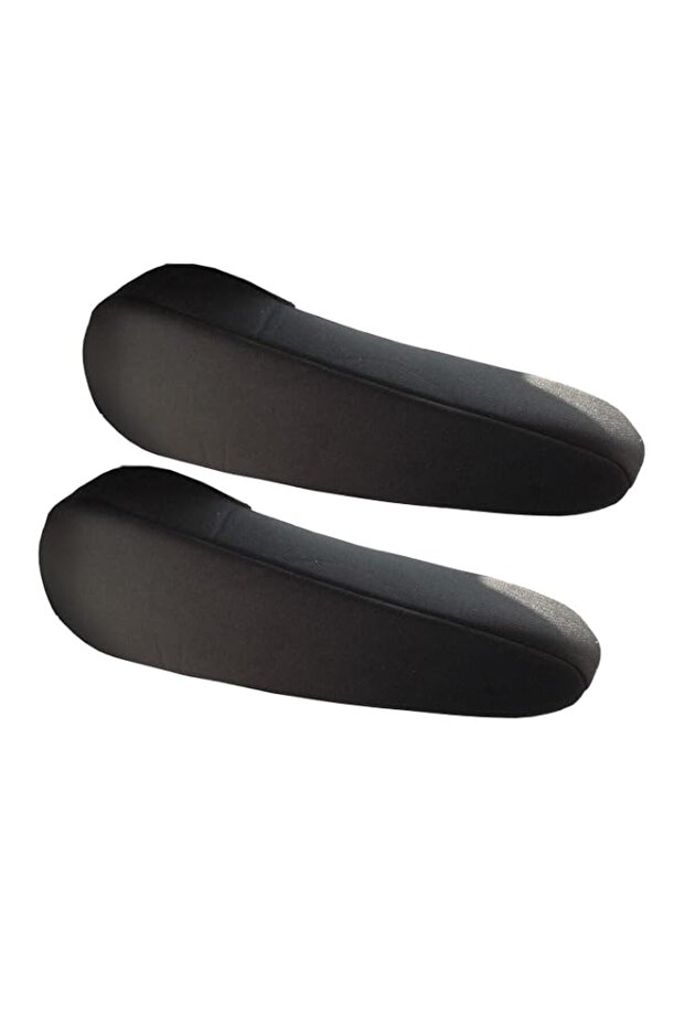 FH Group Fh1051Black Flat Cloth Fabric Black Armrest Cover Semi-Universal Fit, One Pair