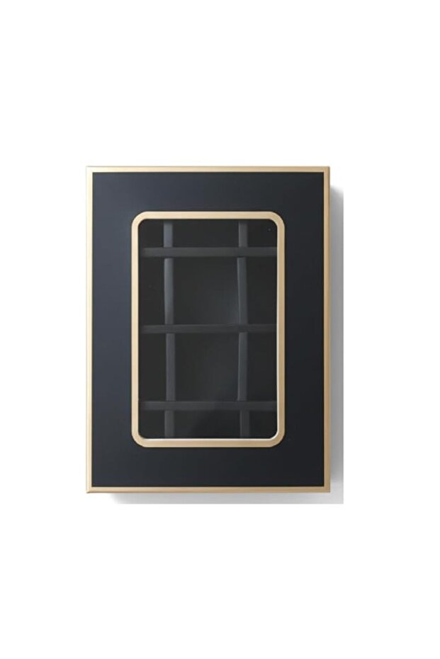 Red Dot Gift 2-Pack 12-Compartment Chocolate Gift Box with Window - 12.5x16.5x4 cm Elegant Black with Gold Border Cardboard Candy Packaging - Luxury Truffle Box for Small Business