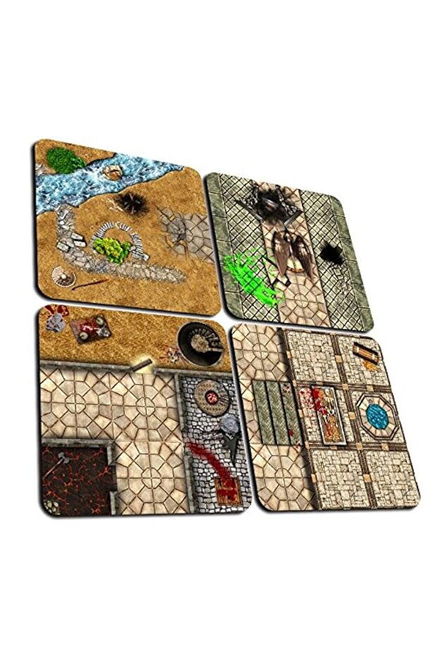 Cultzilla Dungeon floorplan Coasters in Gift Box