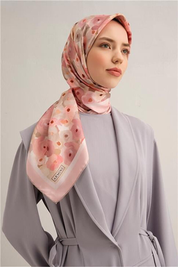 Tivil Silk Scarf 9300-35 Pink Mixed Pattern