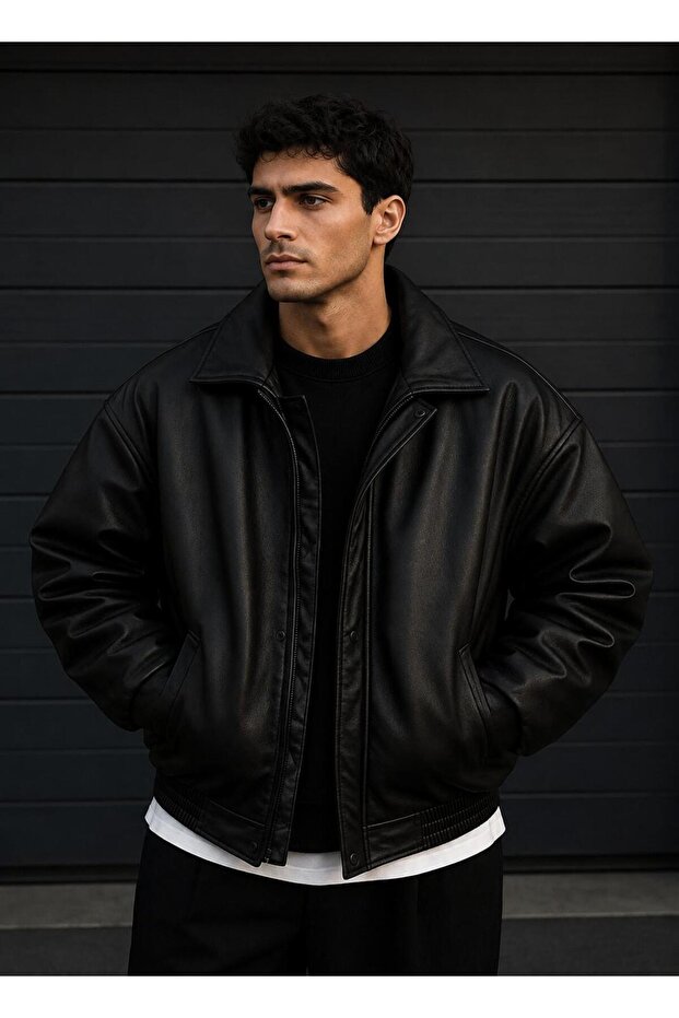 Yari Oversize Men's Leather Jacket