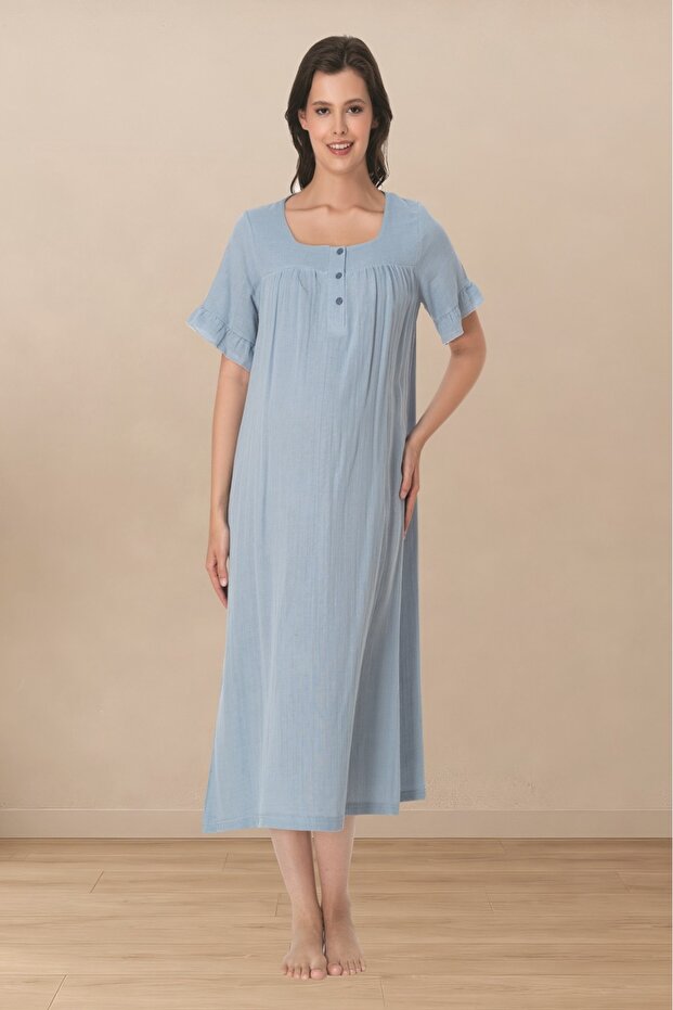 Effortt Muslin Fabric Maternity Nightgown 3083