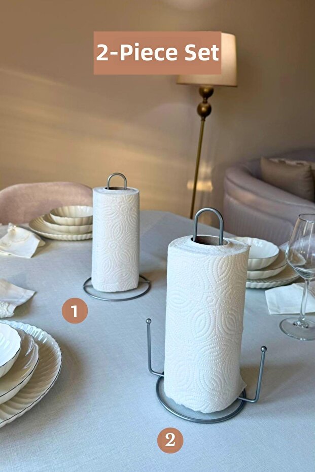 Set of 2 Matte Silver Vertical Paper Towel Holders Vertical Paper Towel Holder Kitchen Set