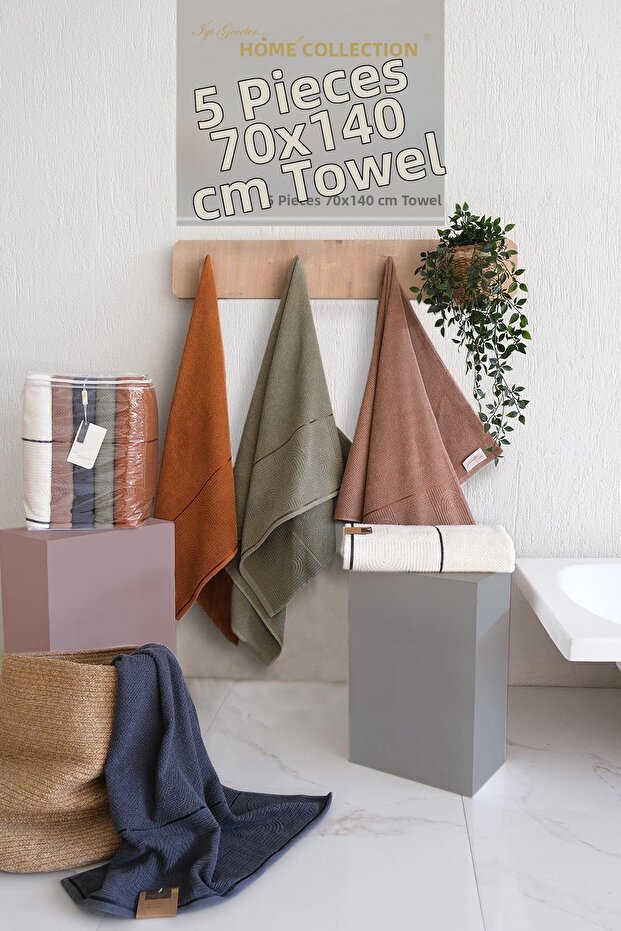 100% Cotton High Absorbent Babil Bath Towel 90X150 Indigo