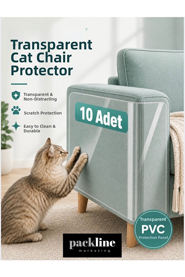 10Pcs Cat Seat Scratch Protector Transparent Adhesive Furniture Anti Scratch Tape 20X50 cm