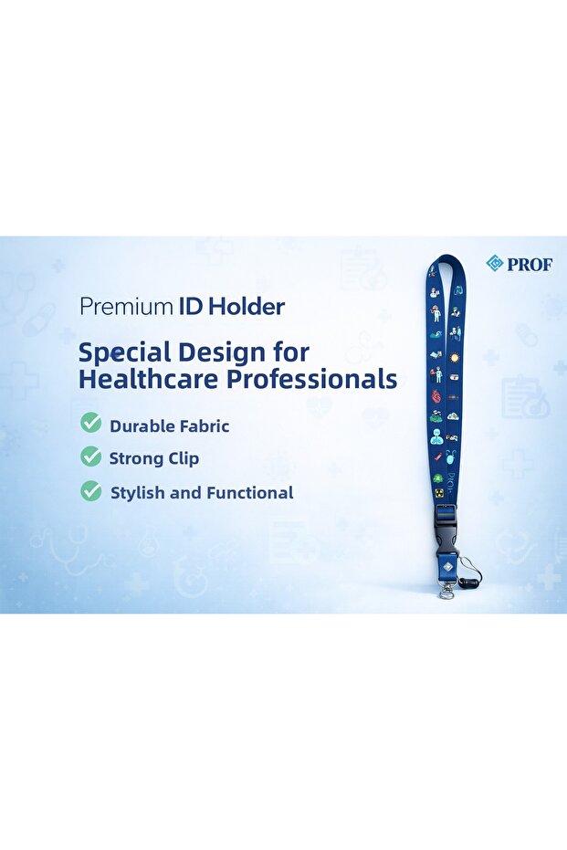 . Special for Premium Healthcare Workers Navy Blue Neck Strap Lanyard Id Card Holder Durable Fabric with Phone Strap Attachment Strong Clip