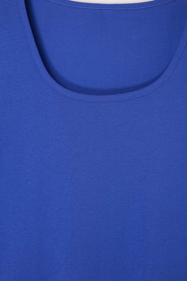Saks Soft Yumuşak Kumaş Örme Büyük Beden Bluz TBBSS26AF00105 - 5