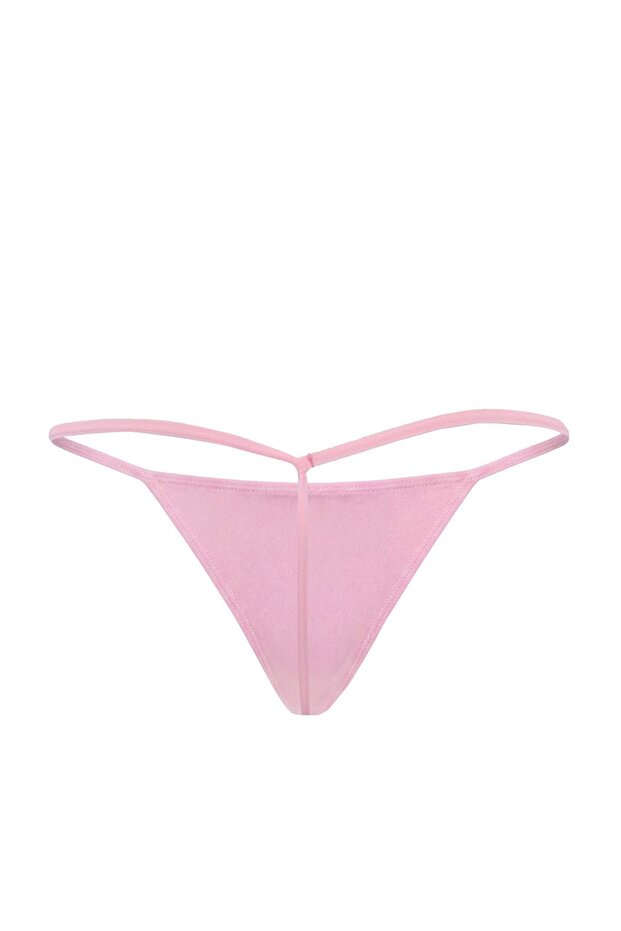 Pembe Büzgülü İp Askılı Külotlu Babydoll/Fantezi Gecelik THMAW26LL00014 - 6