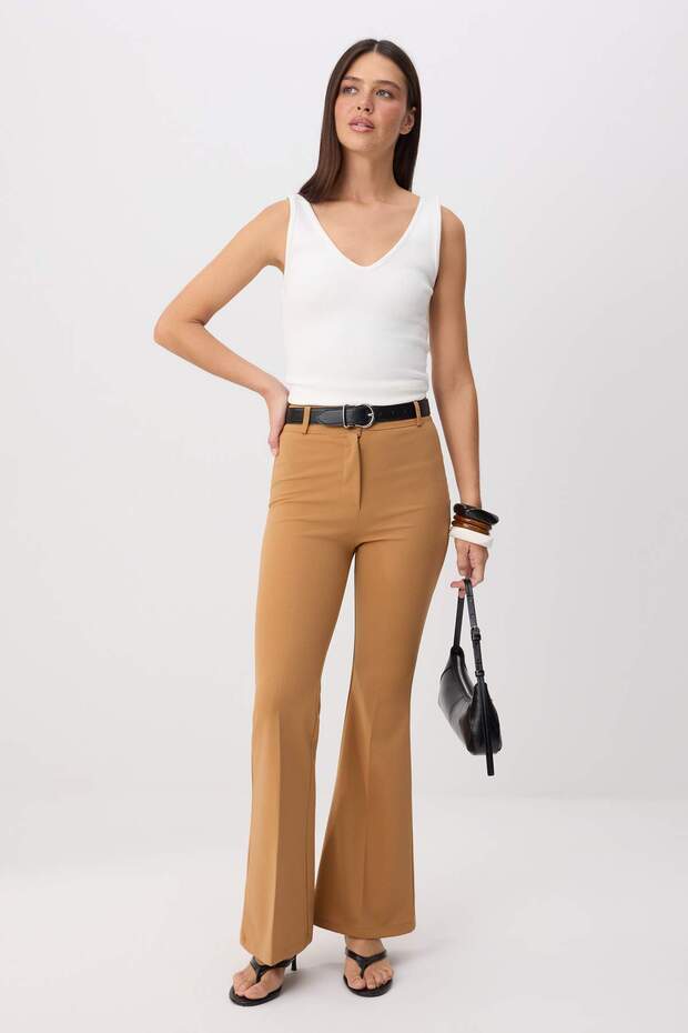 Camel Flare Dokuma Pantolon TWOSS26PL00232 - 1