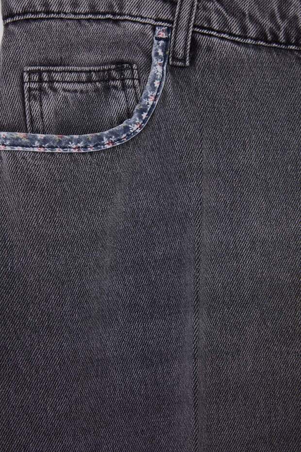 Antrasit Cep Detaylı Straight Fit İnce %100 Pamuk Non-Stretch Jeans TBBAW26CJ00021 - 6