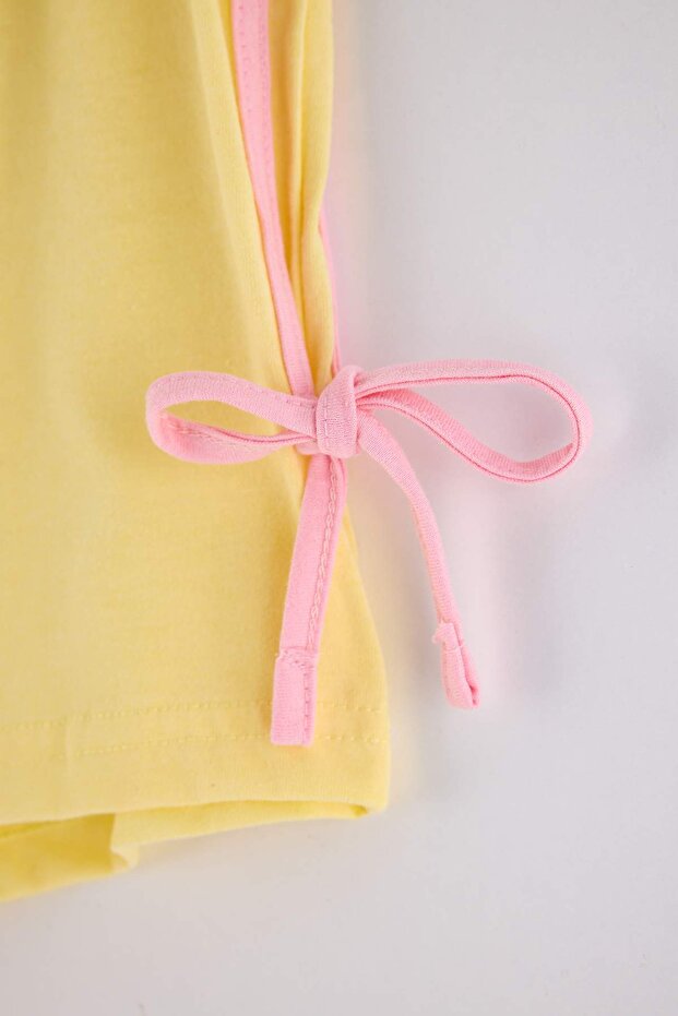 Mavi-Çok Renkli 3'lü Paket %100 Pamuklu Bağlamalı/Fiyonklu Örme Pijama Altı THMSS25PJ00022 - 5