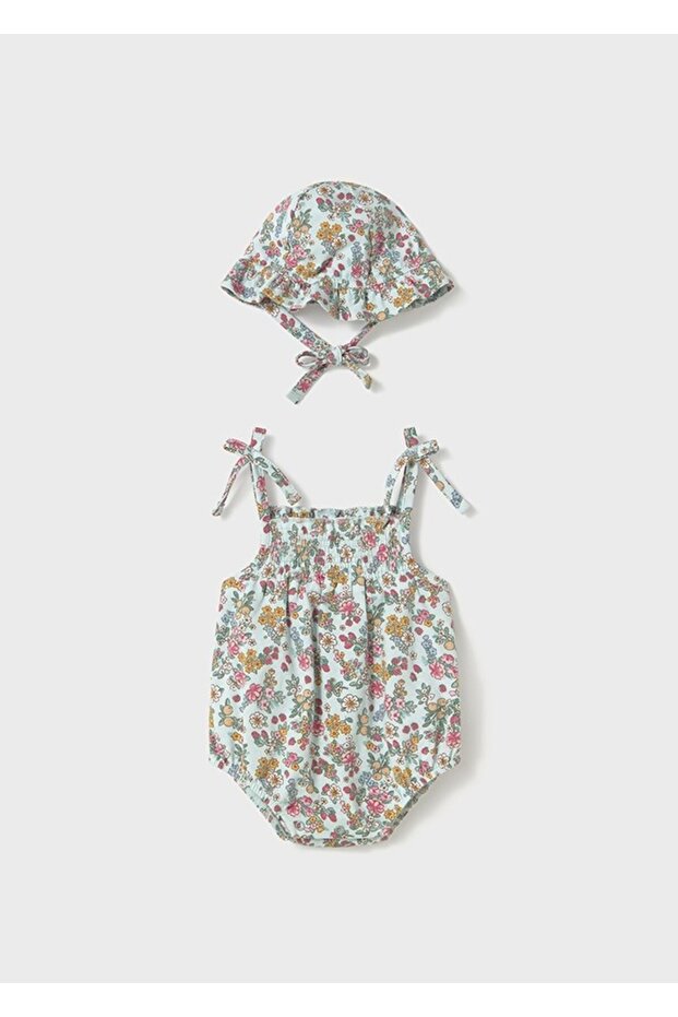 Newborn Girl Jumpsuit with Hat
