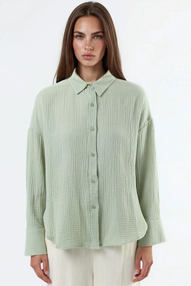 BUSEM Textured cotton button-down shirt - 6