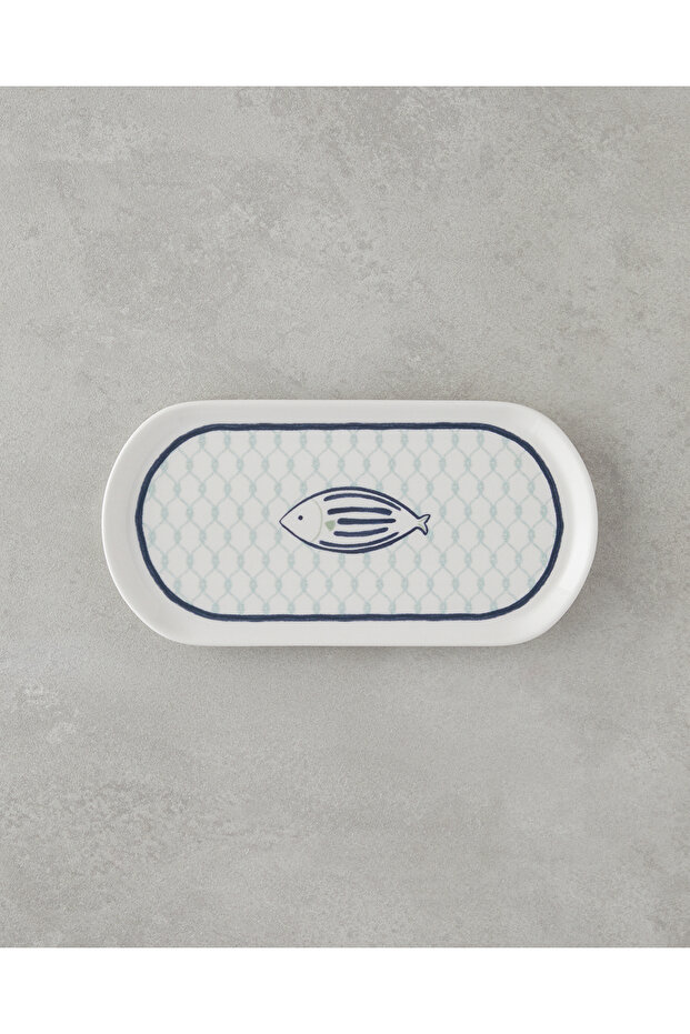 Aqualuna Ceramic Boat Plate 22 cm Blue-Green