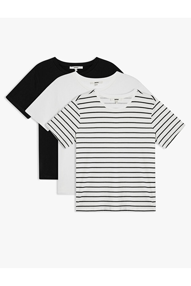 3 Pack Short Sleeve Crew Neck Basic T-Shirts