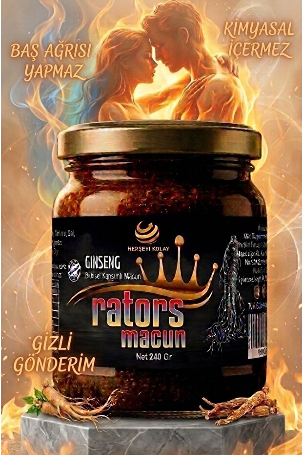 Herşeyi Kolay Ratorss Ginsengli Macun 240gr Atom Bitkisel Macunu Epimediumn Epımedyumlün İçermez! Kuvvetli Macunu