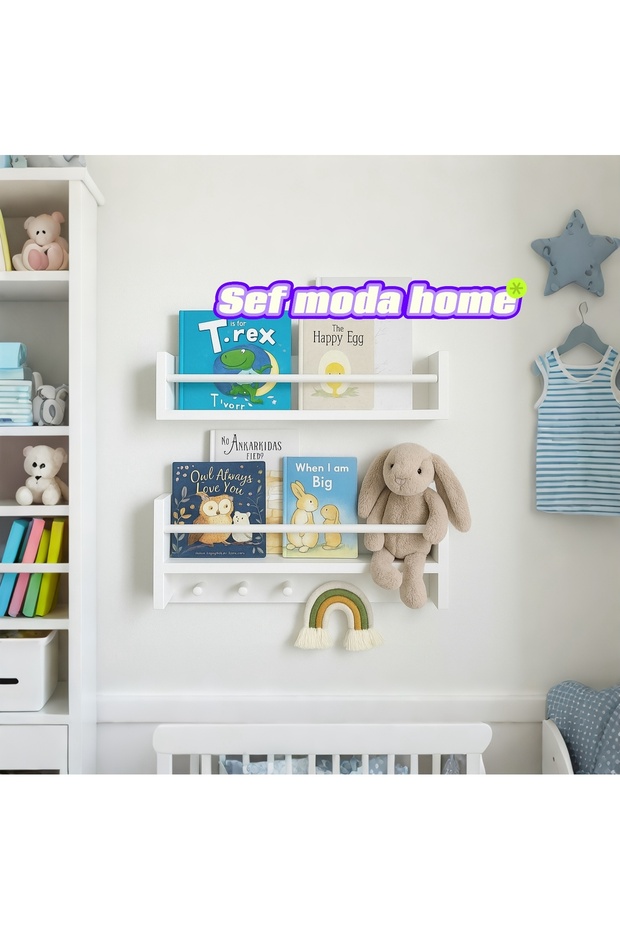 50 cm 2-Piece Montessori Shelf & Bookcase Mdf White