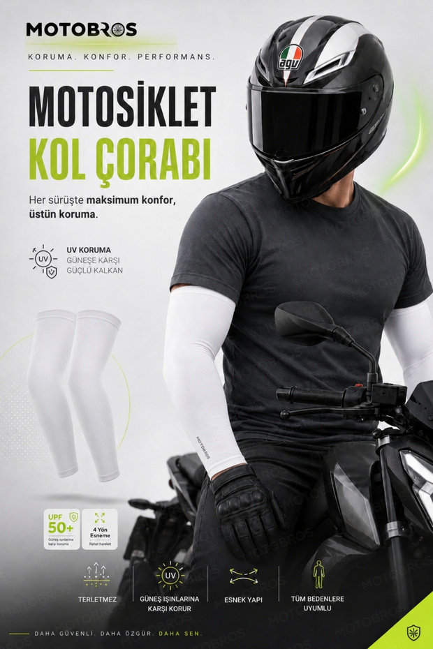 Arm Socks Sun Protection Motorcycle Cycling Arm Socks Oversleeves White