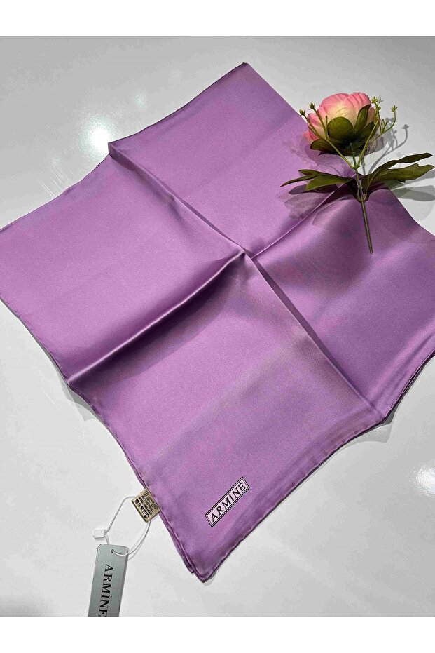 Armine Solid Color Silk Scarf - 6