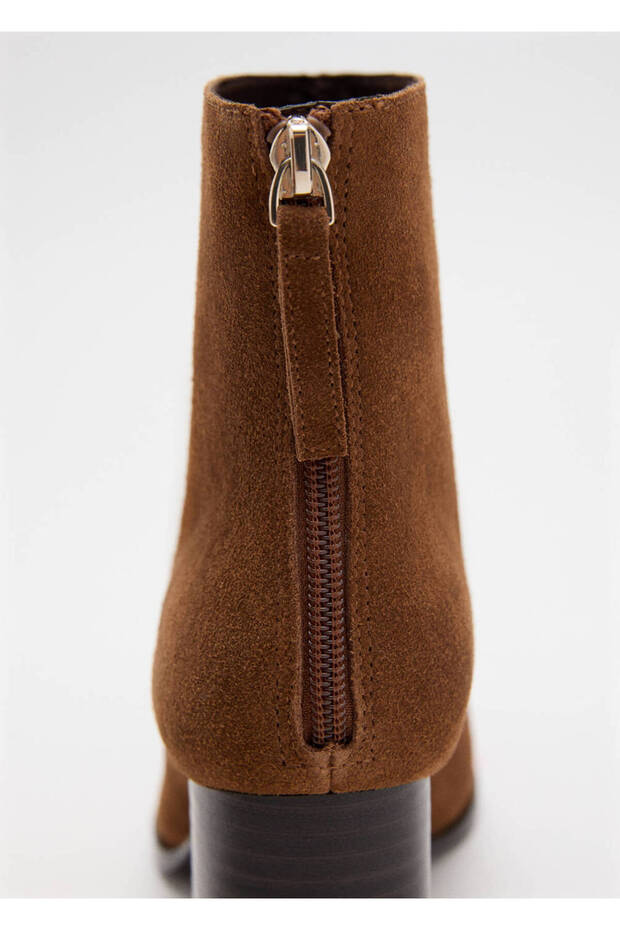 Block Heel Suede Ankle Boots - 6