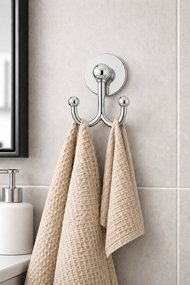Chrome Fork Robe Hanger - 2