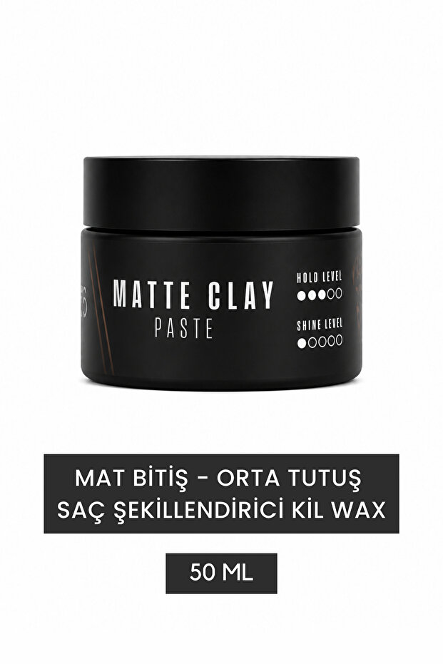 Beyoo Matte Clay Paste – Mat Bitiş Orta Tutuş Erkek Saç Şekillendirici Wax 50 ml