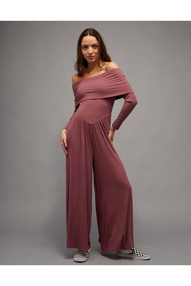 AE Soft & Sexy Long-Sleeve V-Neck Jumpsuit