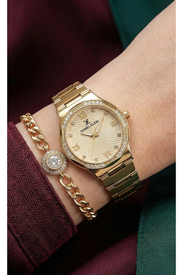 Premium Gold Stainless Steel Watch for Women DK.1.14101-2