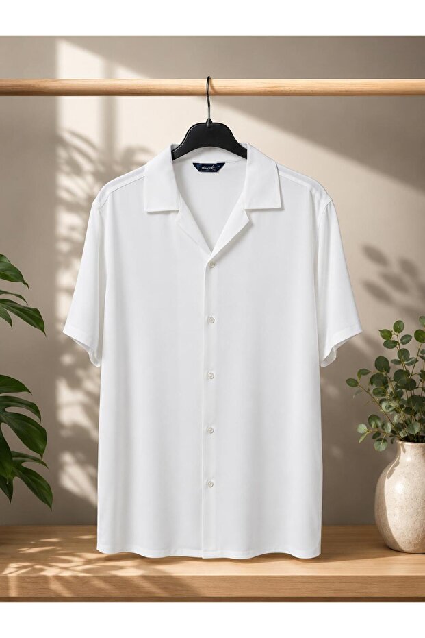 Plain Patterned Viscose Shirt-02