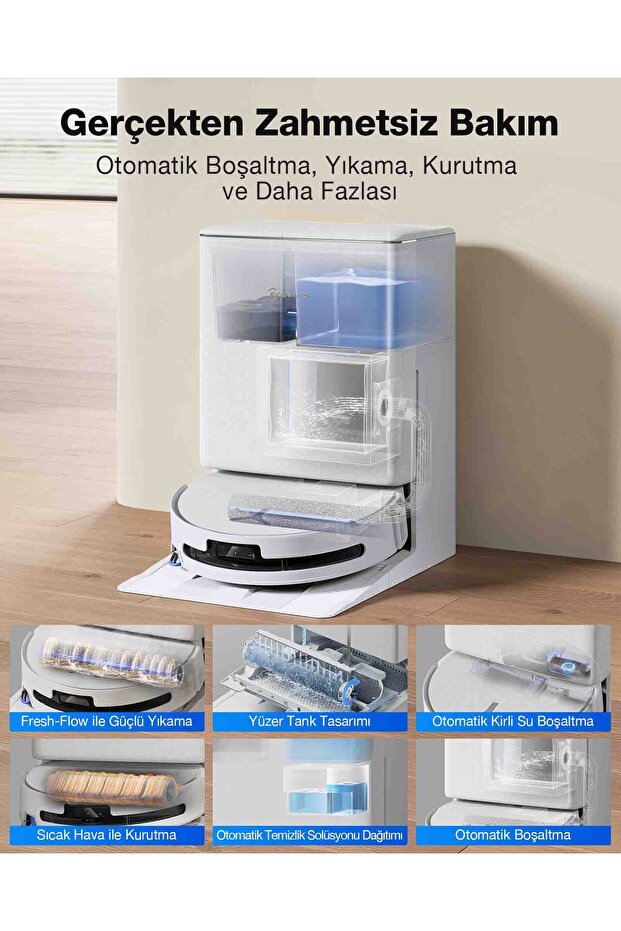 DEEBOT T90 PRO Omni Ses Kontrollü Robot Süpürge ve Paspas, 30.000 Pa Emiş Gücü - 6