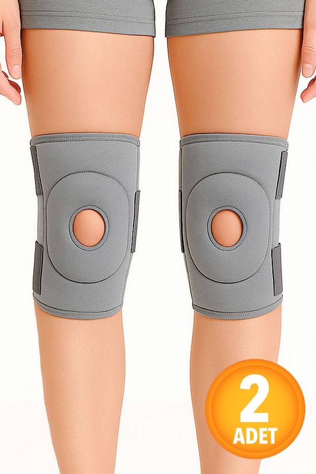 2Pcs Gray Medical Knee Brace for Meniscus with Patella Support Knee Brace Adjustable Protective Knee Brace