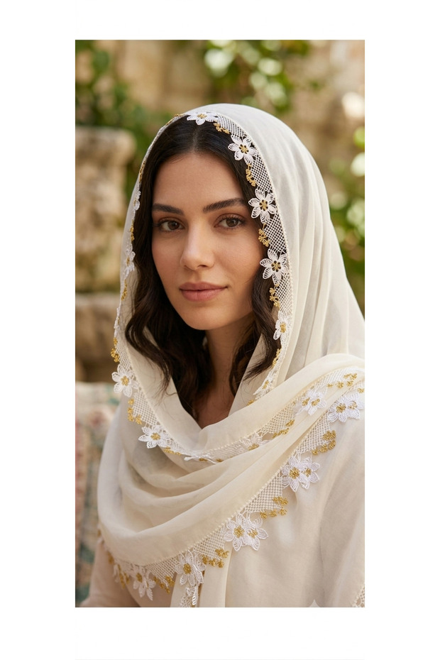 Needlepointed Brick Color Prayer Cloth