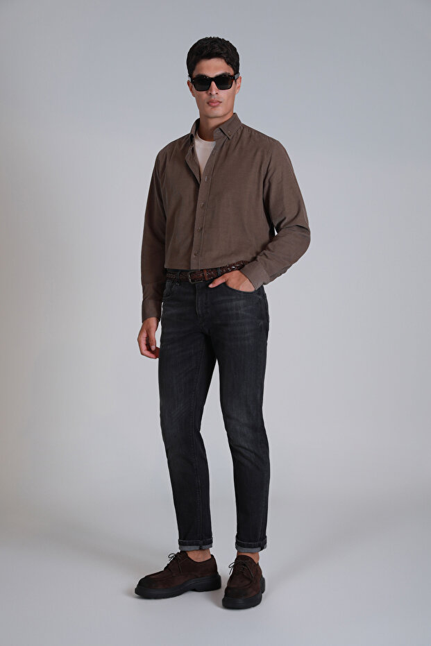 Water Erkek Basic Gömlek Slim Fit Kum - 2