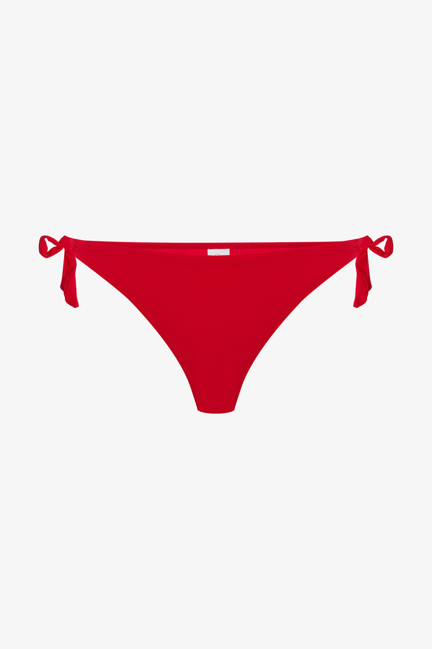 Red String Low Waist Bikini Bottom - 5