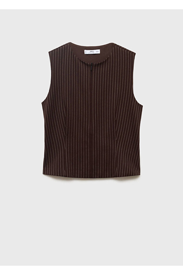 Schmal geschnittene Bluse mit Reißverschluss - 3