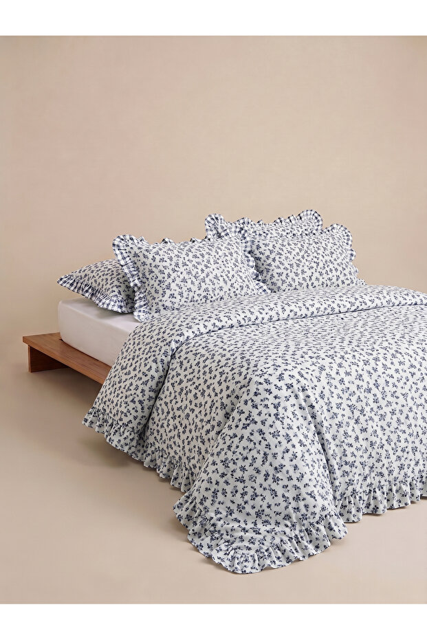 Evenstar Patterned Ruffled Duvet Cover Set Single / Without Sheets - 2