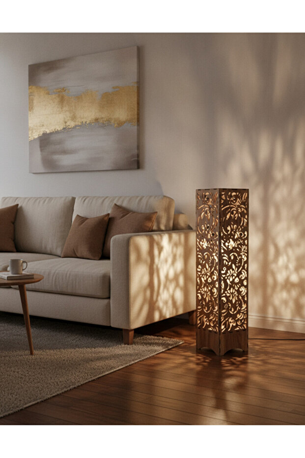 Büyük Boy Dekoratif Işıklı Yer Dekoru 6mm MDF | Salon ve Yatak Odası İçin LED Aydınlatmalı Sahne Dekoru | Romantik Ambiyans Lambası - 2