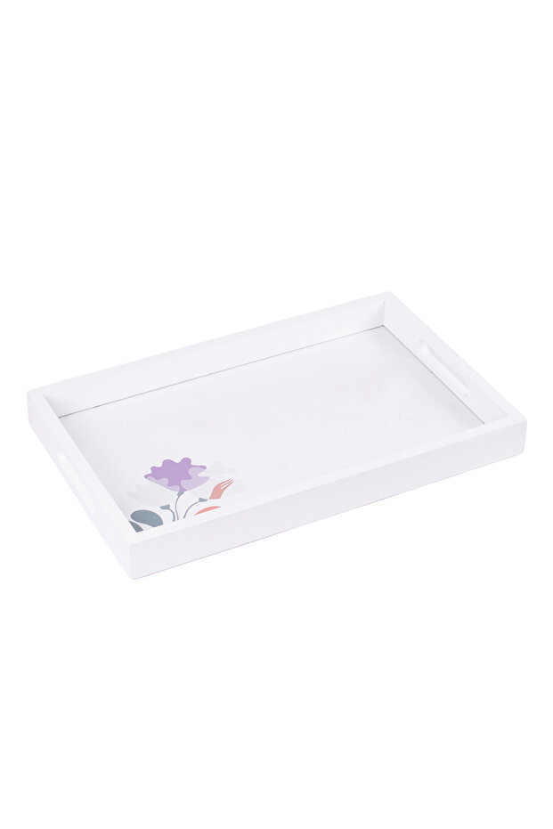 Viola rectangular serving tray with purple flower pattern - 2