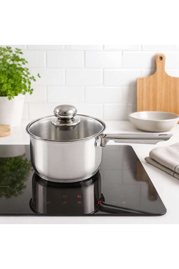 Amara Sauce Pan With Lid Dia16x10.5cm -chrome