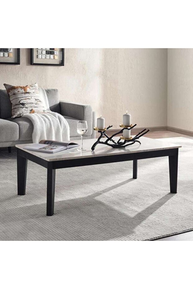 Ankara Coffee Table Marble - White & Black
