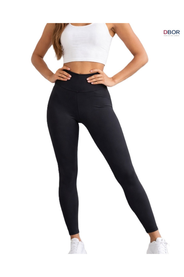 Black High Waist Gathering Diving Fabric No Show Side Seamless Women's Premium Scuba Daily Sports Leggings