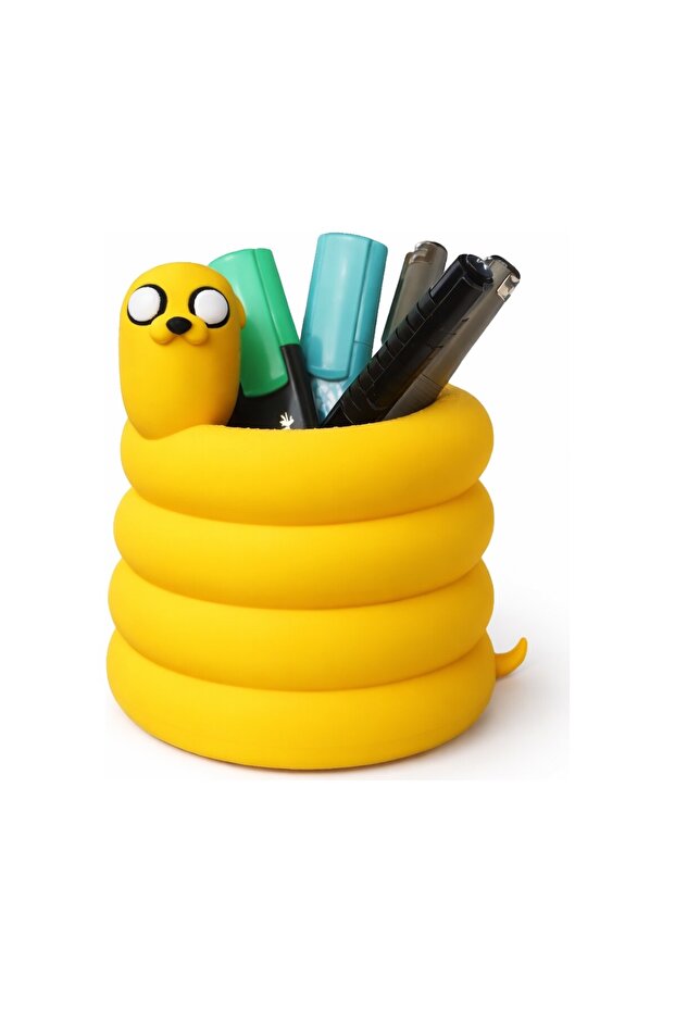 Cute Yellow Pen Holder Organizer | Hard Plastic Decorative Desktop Pen Case | Office & Work