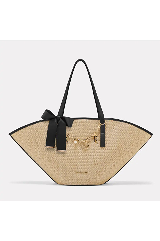 Women's Straw Beach Bag - Large Size Shoulder Bag