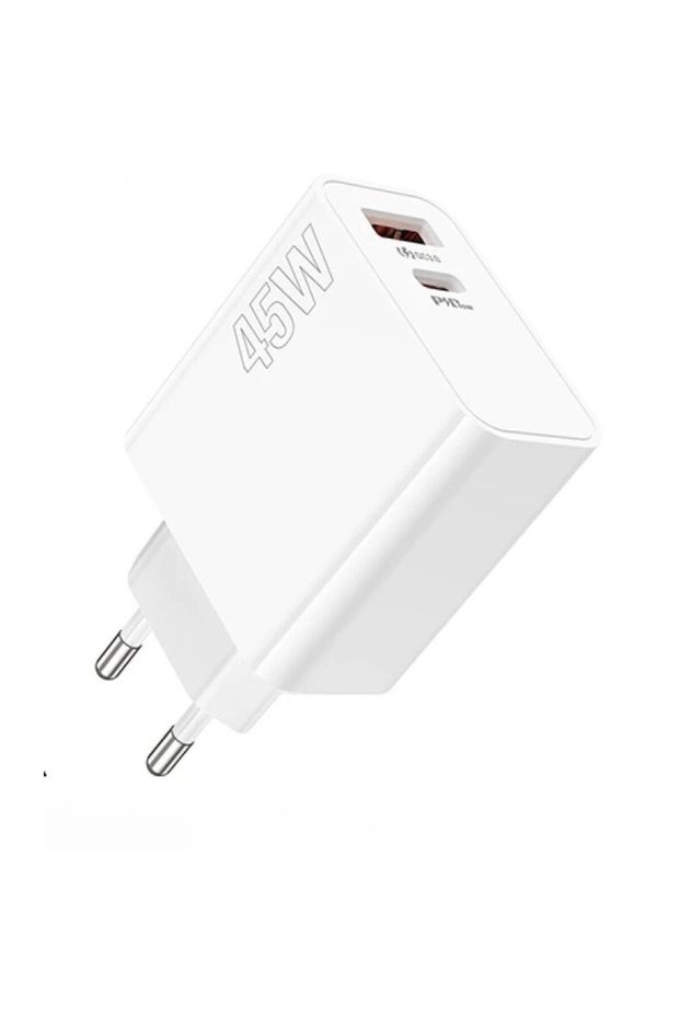 QC3.0 PD 1xUSB + 1xUSB Type-C 45W Alb