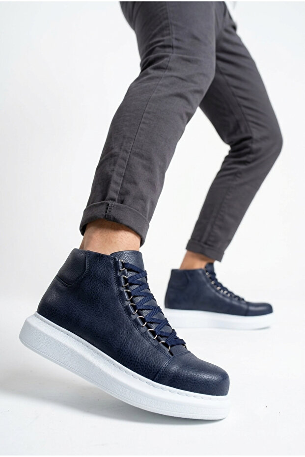 Roma 258 premium quality lace-up men's boot navy blue