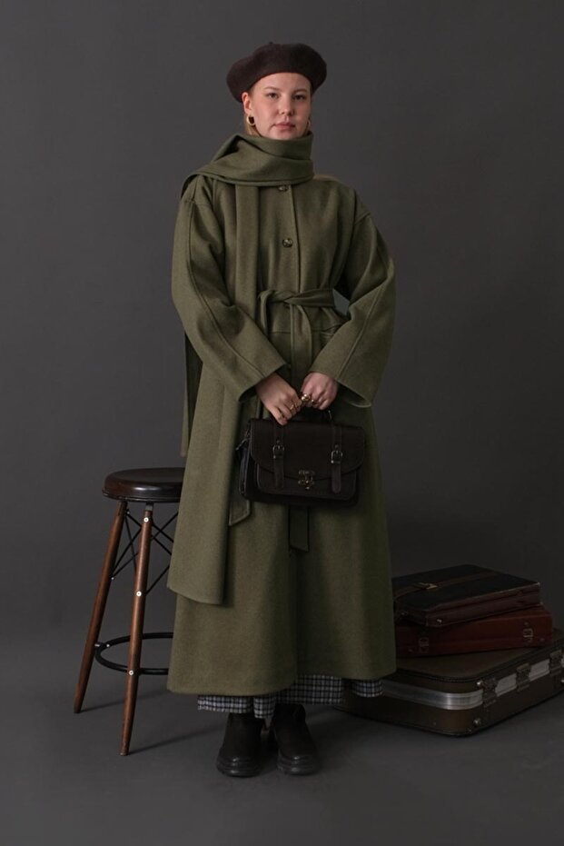 Scarf Coat Khaki