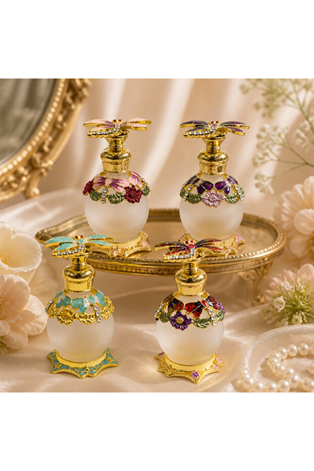 4pcs Crystal Perfume Essential Oil Bottle 15ml D9307
