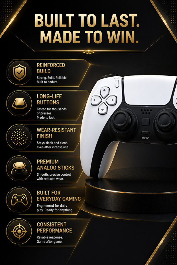 وحدة تحكم لاسلكية لجهاز PS4 - جهاز تحكم بلوتوث، تصميم مريح، وظيفة توربو، يدعم PS5 - 4