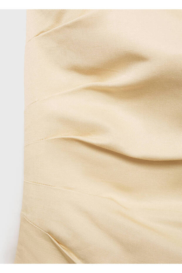 Linen Blend Strapless Blouse - 7